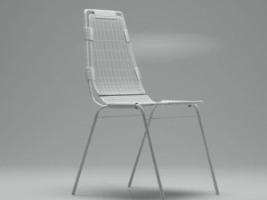 Французское винтажное кожаное кресло 3D Модель