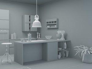 kitchen industrial style Modèle 3D