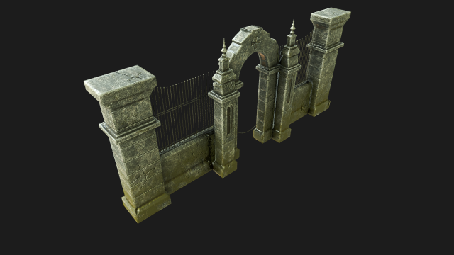 cemetery gateway 3D Model .c4d .max .obj .3ds .fbx .stl .blend 