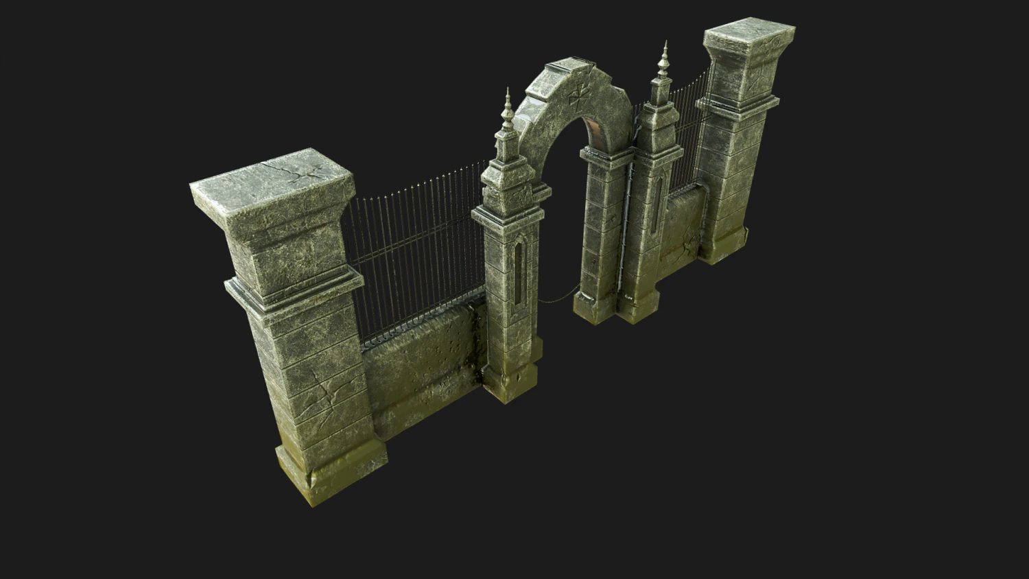 cemetery gateway 3D Model .c4d .max .obj .3ds .fbx .stl .blend 