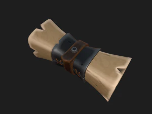 pergaminho estilizado Modelo 3D