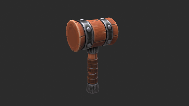 stylized hammer 3D Модель .c4d .max .obj .3ds .fbx .stl .blend 