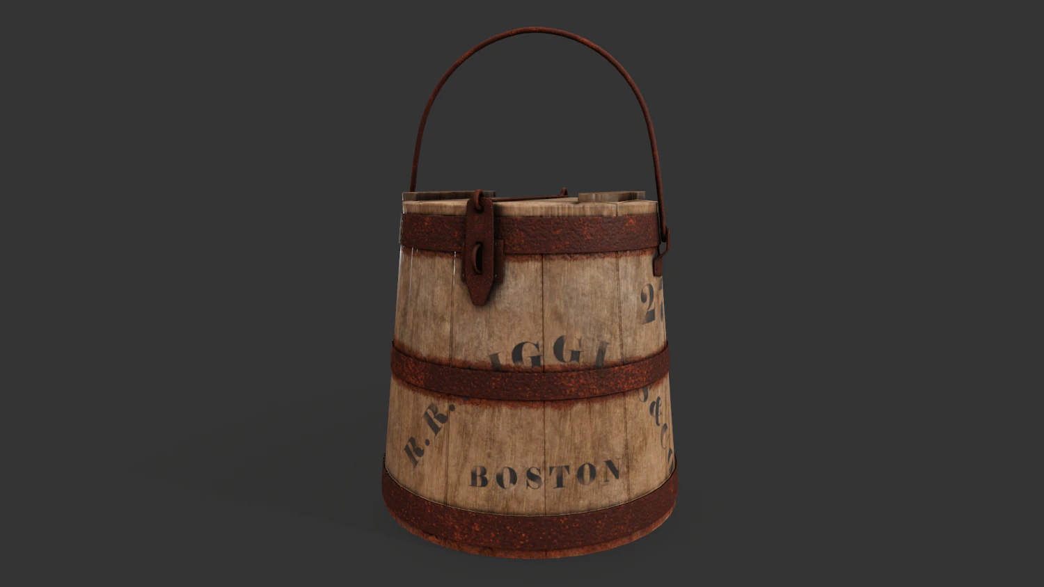 19th c painted oyster bucket - tutorial included 3D Model .c4d .max .obj .3ds .fbx .stl .blend 