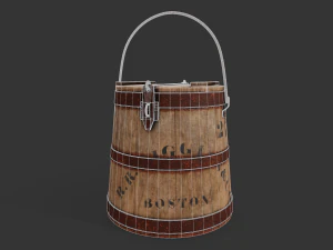 19th c painted oyster bucket - tutorial included 3D Model