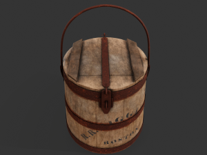 19th c painted oyster bucket - tutorial included Modèle 3D