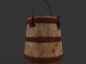 19th c painted oyster bucket - tutorial included Modèle 3D