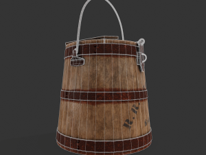 19th c painted oyster bucket - tutorial included Modèle 3D