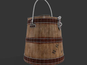 19th c painted oyster bucket - tutorial included 3D Model