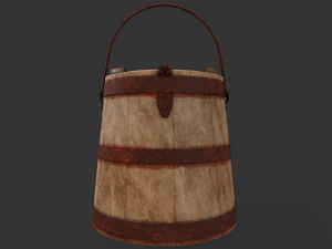 19th c painted oyster bucket - tutorial included 3D Model