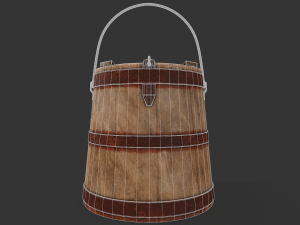 19th c painted oyster bucket - tutorial included Modèle 3D