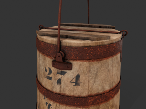 19th c painted oyster bucket - tutorial included Modèle 3D
