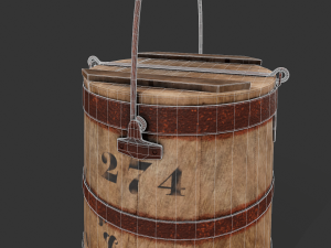 19th c painted oyster bucket - tutorial included Modèle 3D