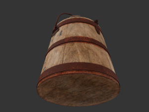 19th c painted oyster bucket - tutorial included Modèle 3D