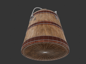 19th c painted oyster bucket - tutorial included Modèle 3D