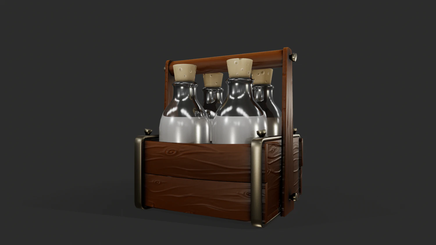 stylized milk carrier - tutorial included 3D Model .c4d .max .obj .3ds .fbx .stl .blend 