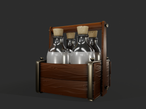 stylized milk carrier - tutorial included 3D Model