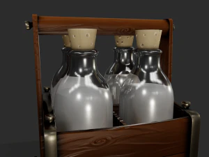 stylized milk carrier - tutorial included 3D Model