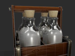 stylized milk carrier - tutorial included 3D Model