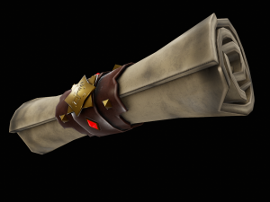 stylized scroll - tutorial included Modello 3D