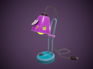 stylized desk lamp - tutorial included 3D Модель