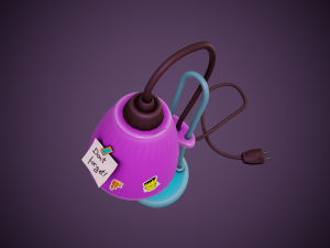 stylized desk lamp - tutorial included 3D Модель