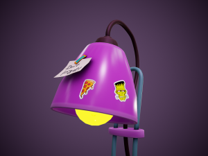stylized desk lamp - tutorial included 3D Модель