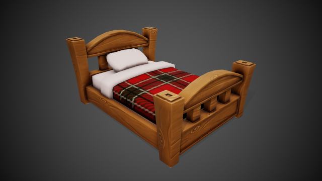 stylized bed - tutorial included Modelo 3D .c4d .max .obj .3ds .fbx .stl .blend 