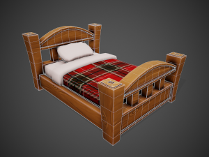 stylized bed - tutorial included Modelo 3D