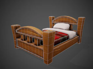 стилізоване ліжко - посібник включено 3D Модель