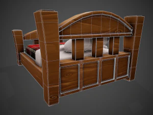 стилізоване ліжко - посібник включено 3D Модель