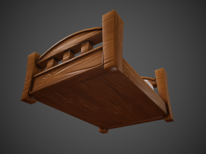 stylized bed - tutorial included Modelo 3D