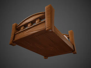 стилізоване ліжко - посібник включено 3D Модель