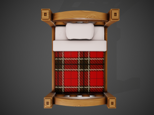 stylized bed - tutorial included Modelo 3D