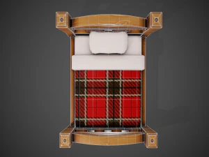 стилізоване ліжко - посібник включено 3D Модель