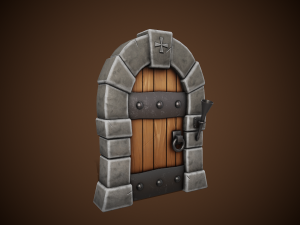 stylized castle door - tutorial included 3D Model