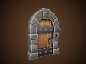 stylized castle door - tutorial included Modelo 3D