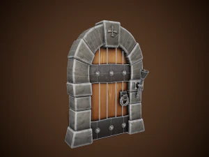 stylized castle door - tutorial included 3D Model
