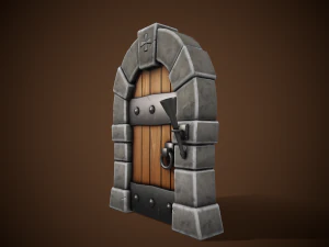 stylized castle door - tutorial included 3D Model