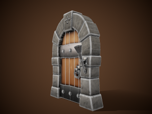 stylized castle door - tutorial included Modelo 3D