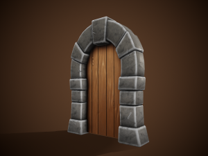 stylized castle door - tutorial included Modelo 3D