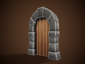 stylized castle door - tutorial included Modelo 3D
