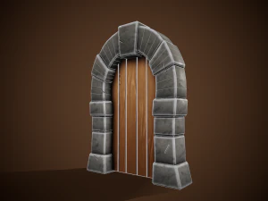 stylized castle door - tutorial included 3D Model