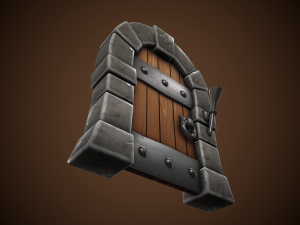 stylized castle door - tutorial included Modelo 3D