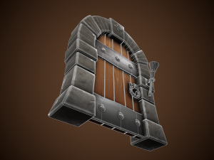 stylized castle door - tutorial included Modelo 3D