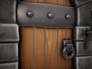 stylized castle door - tutorial included Modelo 3D