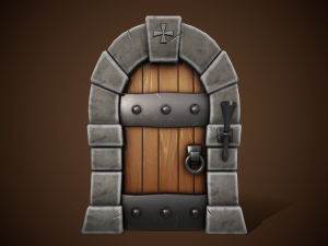 stylized castle door - tutorial included Modelo 3D