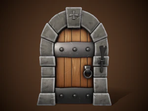 stylized castle door - tutorial included 3D Model