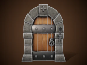 stylized castle door - tutorial included 3D Model