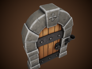 stylized castle door - tutorial included Modelo 3D