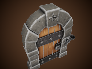 stylized castle door - tutorial included Modelo 3D